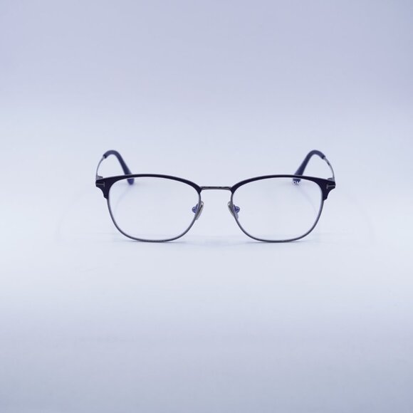 Tom Ford FT5750-B 091 Eyeglasses Blue/Ruthenium 54mm Square Frame - Picture 2 of 8